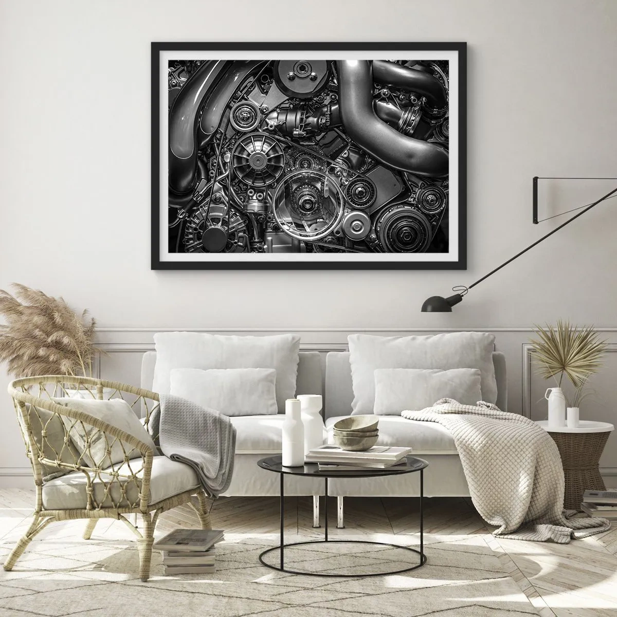 Plakat i sort ramme - Mekanikkens poesi - 70x50 cm