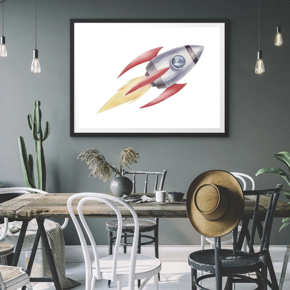 Plakat i sort ramme - Højere, hurtigere, længere - 70x50 cm