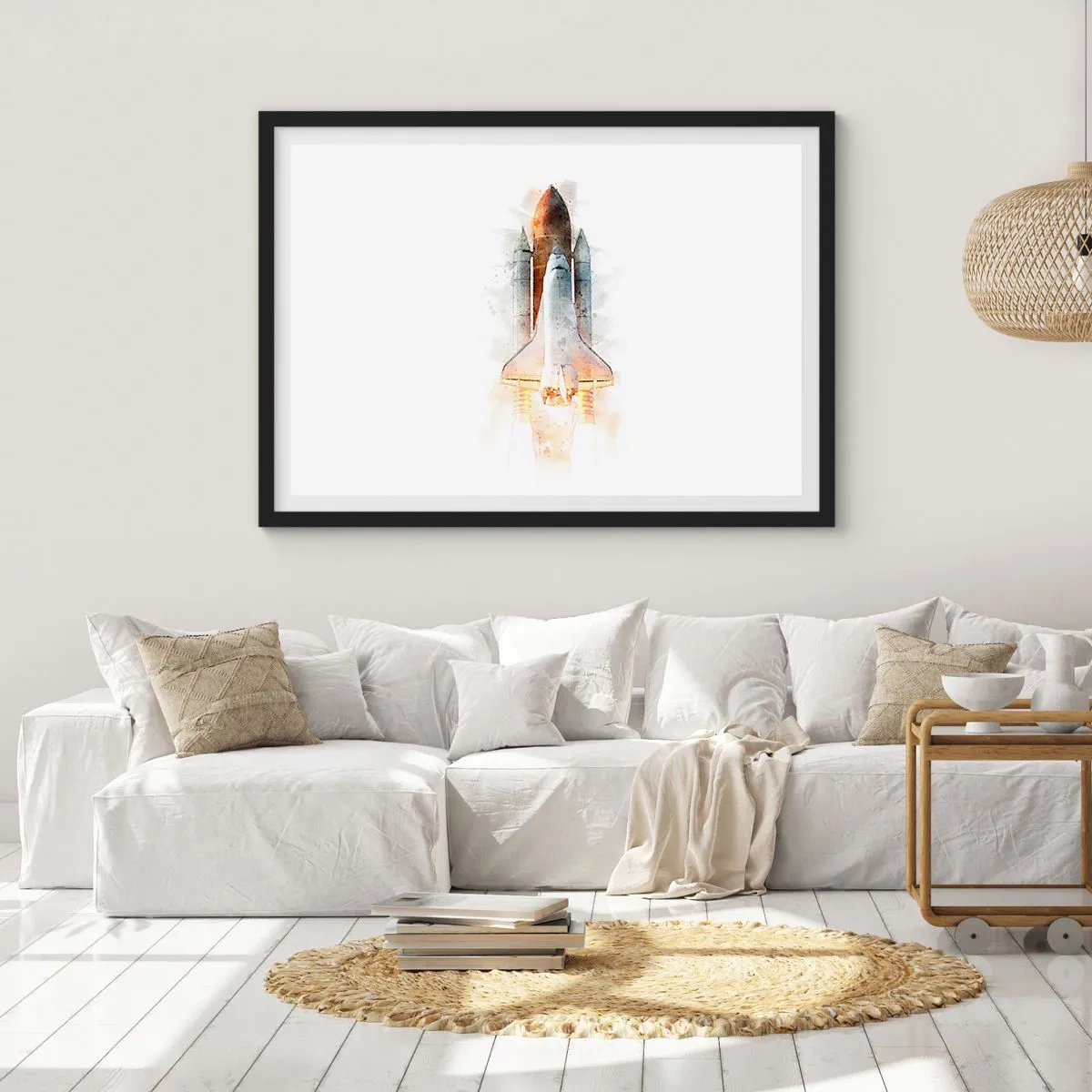 Plakat i sort ramme - Opdagelsesrejsende i starten - 70x50 cm