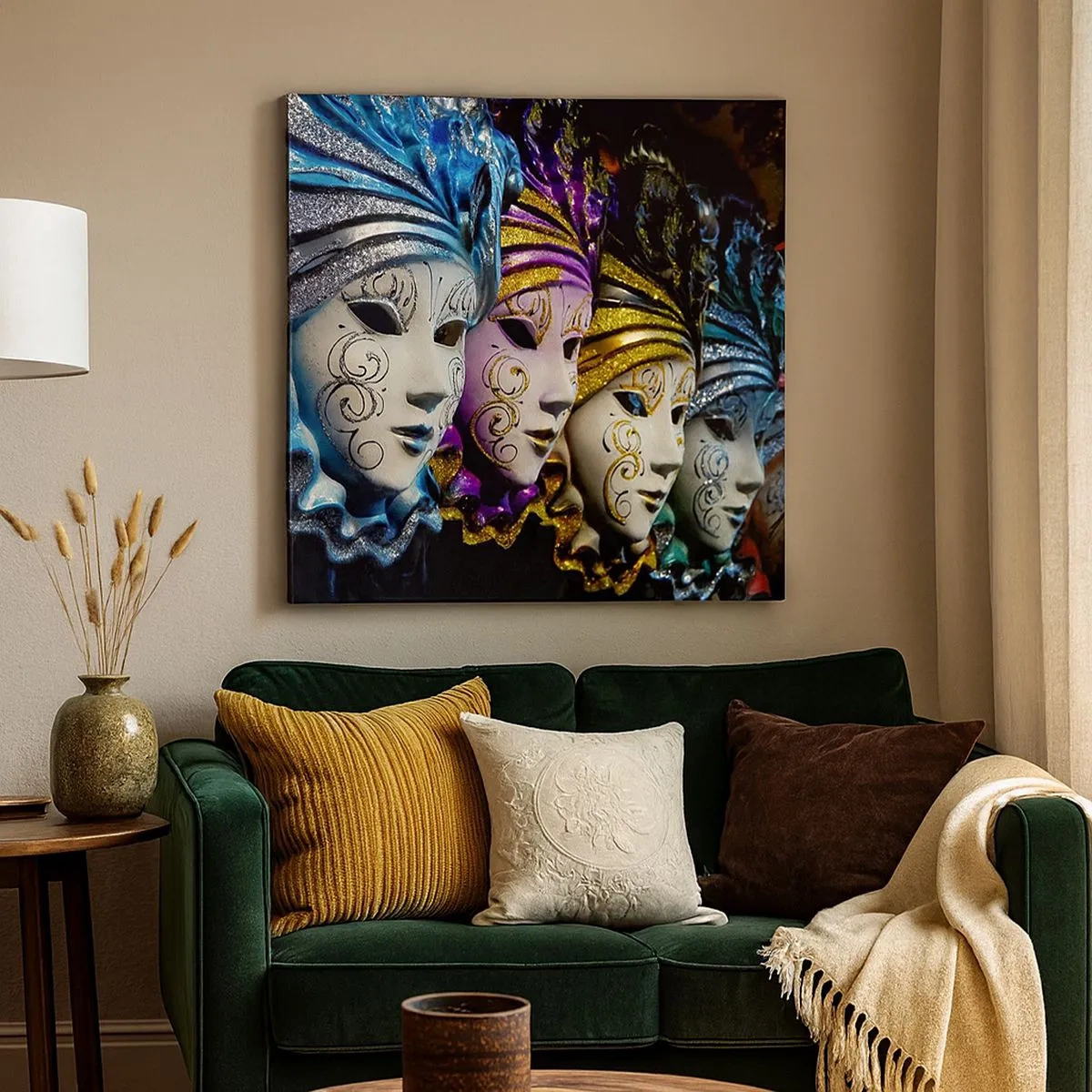 Lærredstryk - Billede på lærred - Mysterium i guld og sølv - 30x30 cm