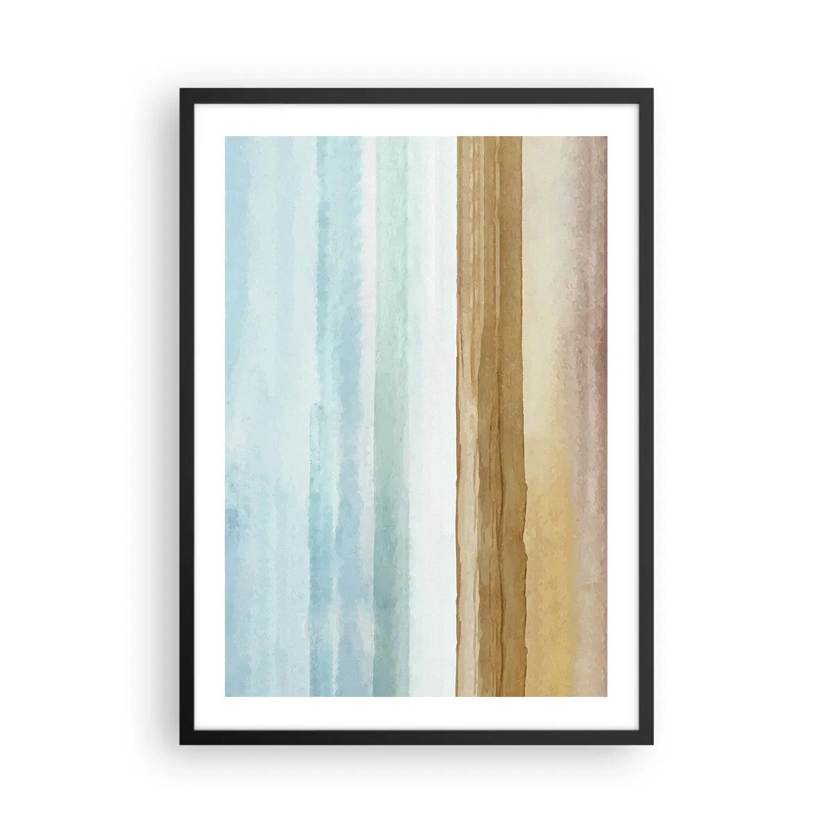 Plakat i sort ramme - Et minimalistisk landskab i pastelfarver - 50x70cm - Trøst - Moderne vægdekoration til stue og soveværelse ARTTOR