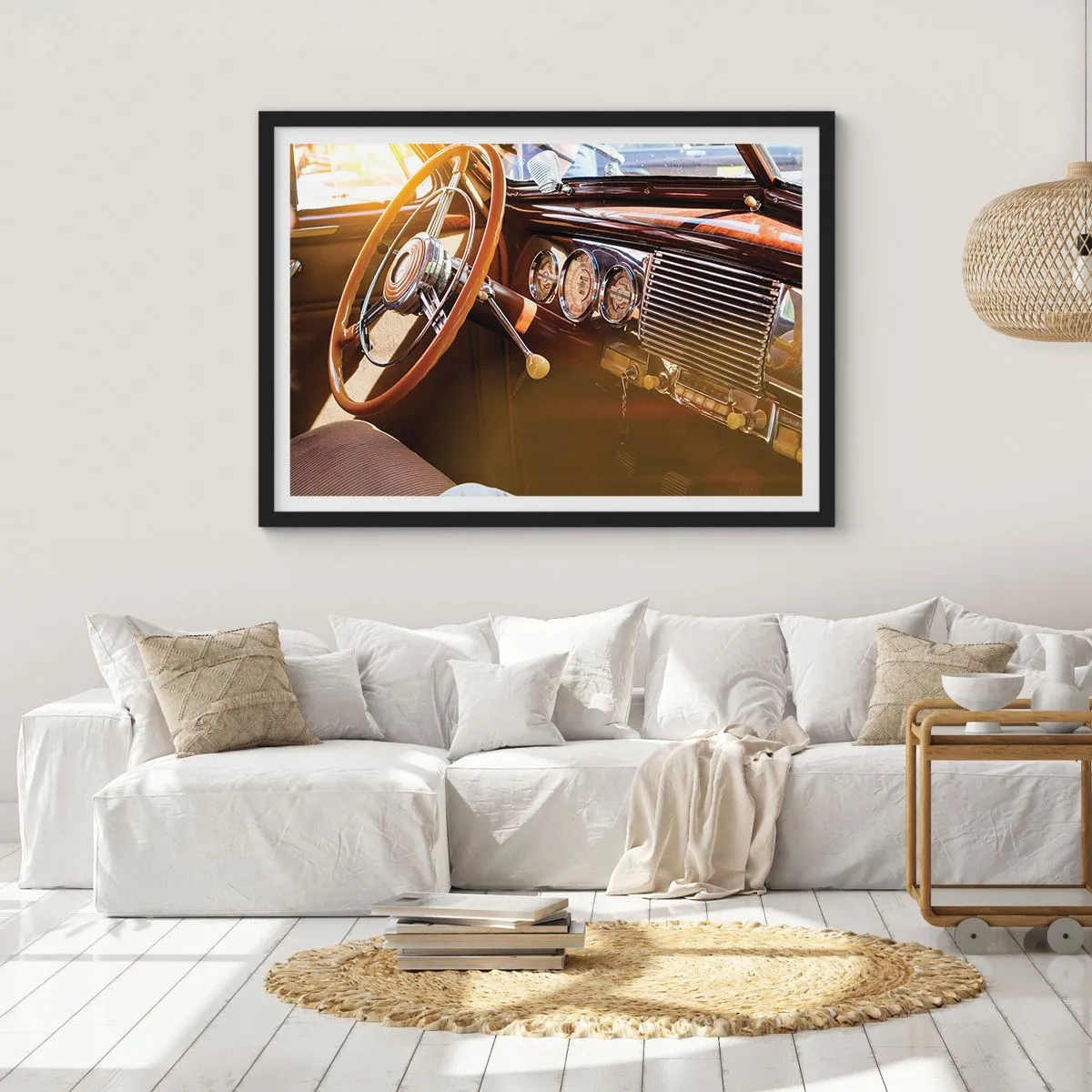 Plakat i sort ramme - Et pust af luksus fra fortiden - 70x50 cm