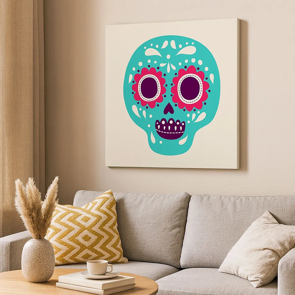 Lærredstryk - Billede på lærred - Livet - sjovt indtil døden - 30x30 cm