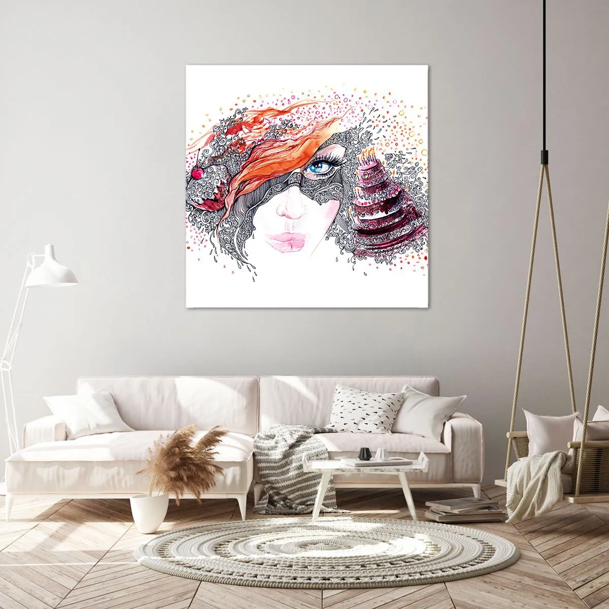 Lærredstryk - Billede på lærred - Hos hende er hver dag en ferie - 30x30 cm
