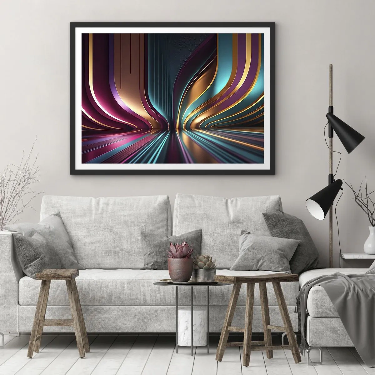 Plakat i sort ramme - Lysets arkitektur - 70x50 cm