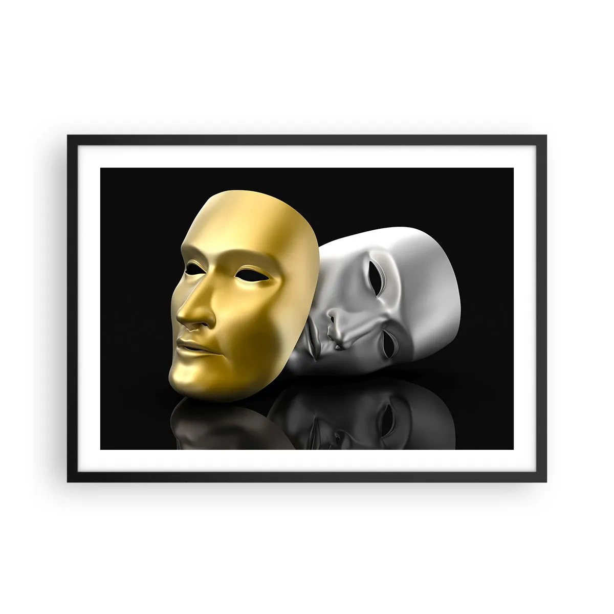 Plakat i sort ramme - Livet er teater - 70x50 cm