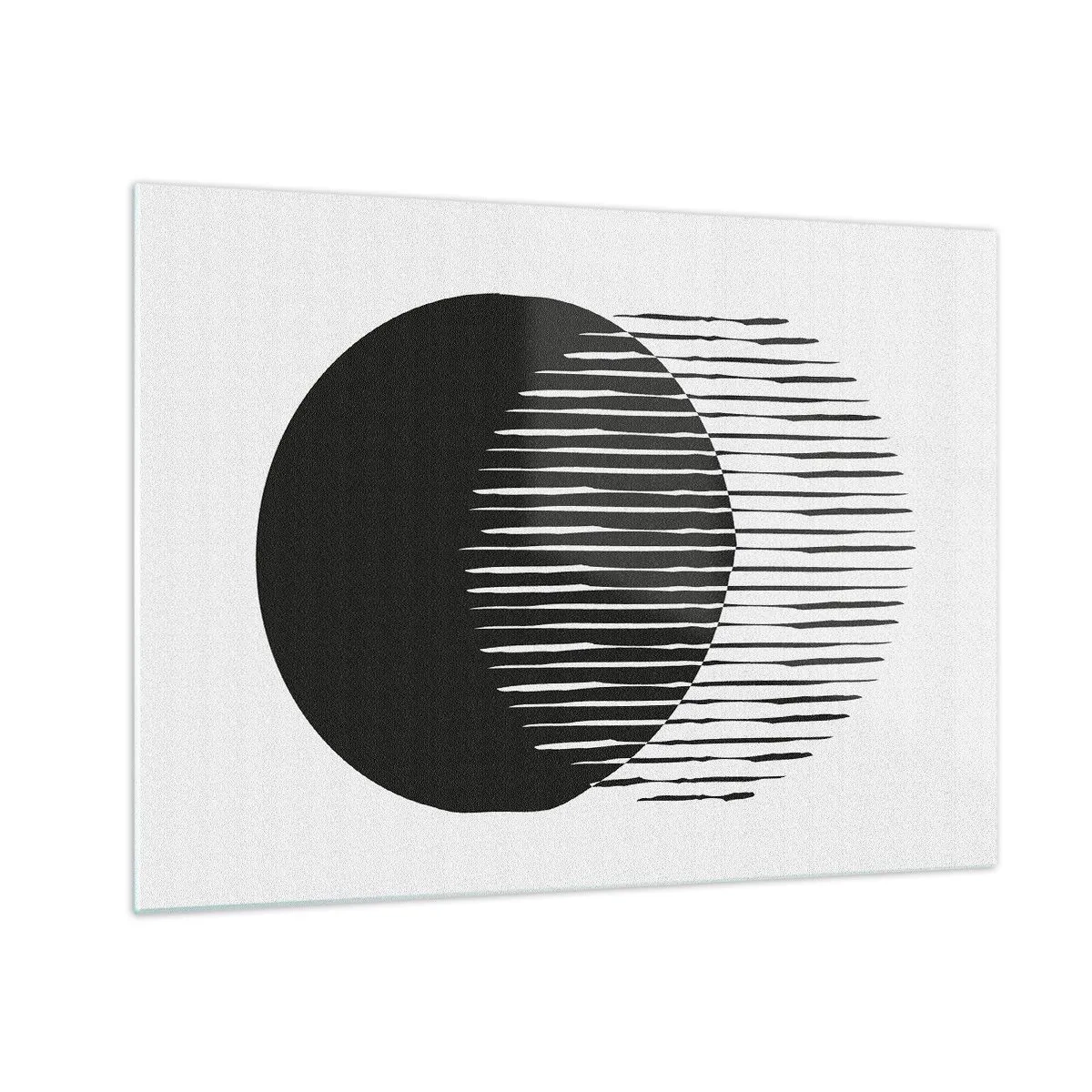 Billede på glas - En minimalistisk form af to cirkler, der skærer hinanden - 70x50cm - Hans alter ego - Moderne vægdekoration til stue og soveværelse ARTTOR