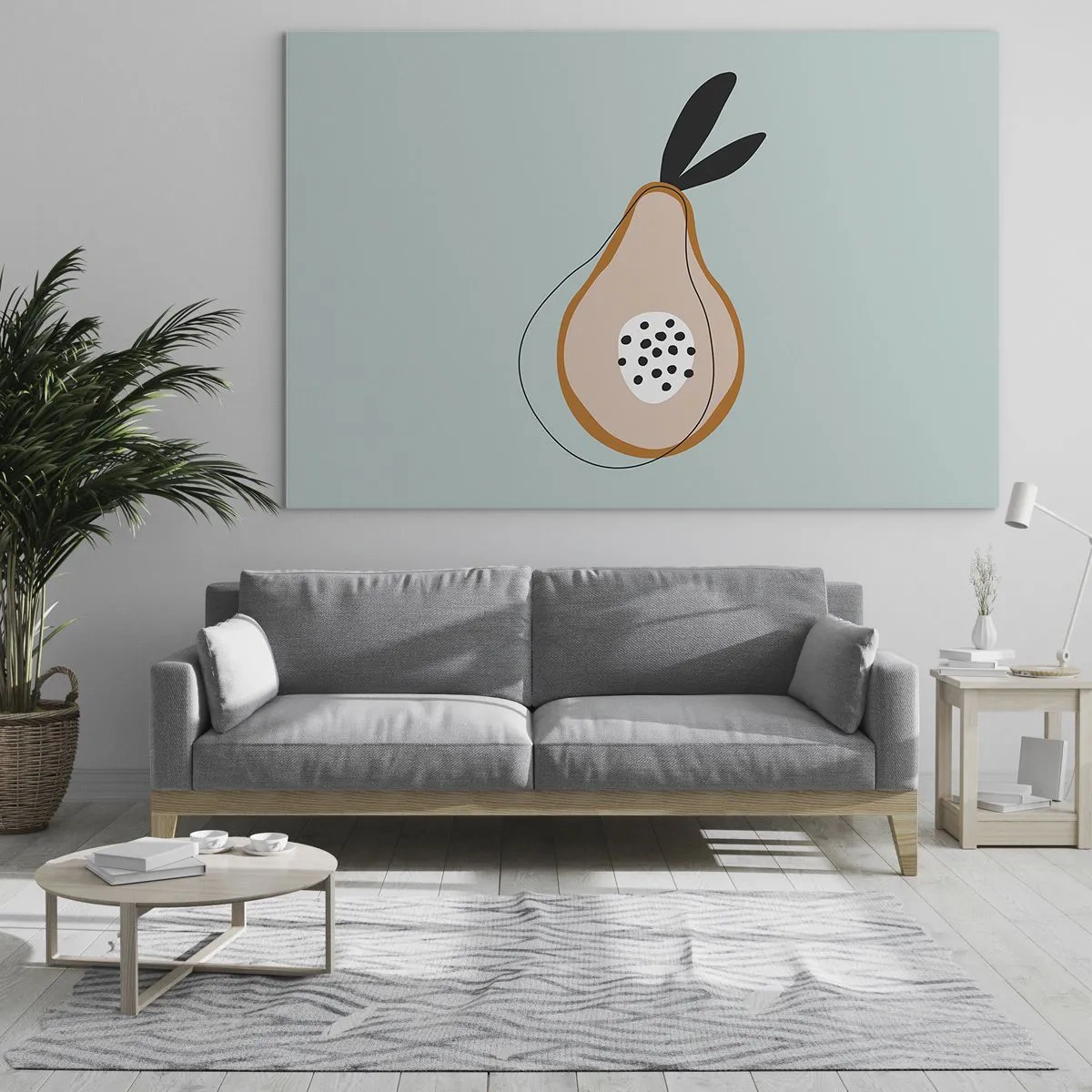 Billede på glas - Abstrakt illustration af en pære i minimalistisk stil - 70x50cm - Trænge ind i tingenes natur - Moderne vægdekoration til stue og soveværelse ARTTOR