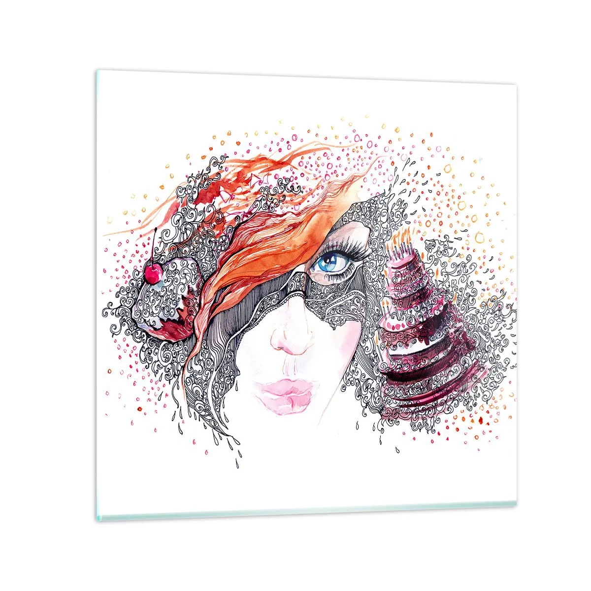 Billede på glas - Hos hende er hver dag en ferie - 30x30 cm