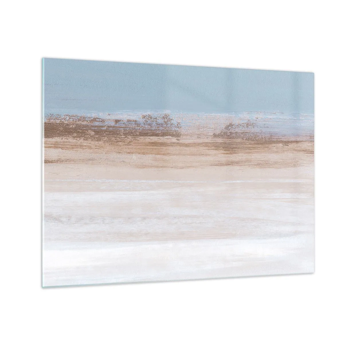Billede på glas - Abstrakt landskab med pastelfarvet himmel og jord - 70x50cm - Tvetydigt landskab - Moderne vægdekoration til stue og soveværelse ARTTOR